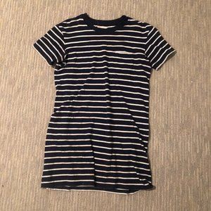 Madewell Navy and White Striped T-Shirt Dress